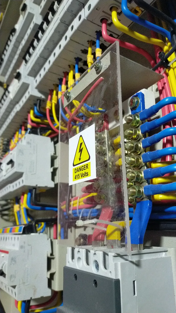 Detail of an electrical distribution board